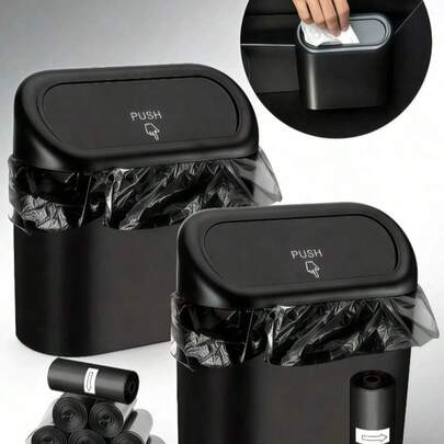 Thùng rác mini màu đen nhiều ngăn này là loại thùng rác treo chống rò rỉ với nắp ấn và túi rác có thể thay thế. Thiết kế tiết kiệm không gian, không chiếm chỗ ngồi hay chỗ để cốc. Dễ dàng vệ sinh và tháo lắp, phù hợp với xe sedan và SUV. Đây là lựa chọn lý tưởng cho việc đi lại hàng ngày và những chuyến du lịch gia đình, và là vật dụng cần thiết cho xe của bạn (Giao hàng ngẫu nhiên).