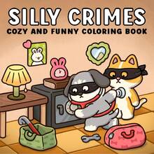 1 Adult & Kids Coloring Book "Silly Crimes", Learning Supplies, Toys, Suitable For Back To School, Bold Simple Design, Relaxing, Christmas, Halloween, Birthday Gift, Children's Day, Student Supplies - Multicolor - View 2