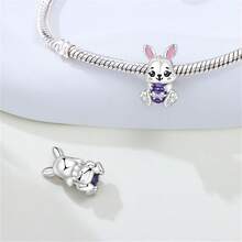 CYCUFF 1 件镀银复活节兔子彩蛋吊坠，适用于原创手链项链 DIY 首饰制作，是复活节饰品礼物的理想之选。 - 彩色 - 查看 2