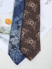 1条男士时尚休闲百搭叶子花朵图案领带，适合日常佩戴、派对和宴会等场合。 - 彩色 - 查看 11