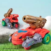 Đồ chơi xe khủng long biến hình không cần pin, phóng bằng quán tính, có thể biến hình thành khủng long ba sừng (Tceratops), bao gồm cả chế độ xe và khủng long, đồ chơi tương tác phù hợp cho bé trai. - Nhiều màu - Xem 14