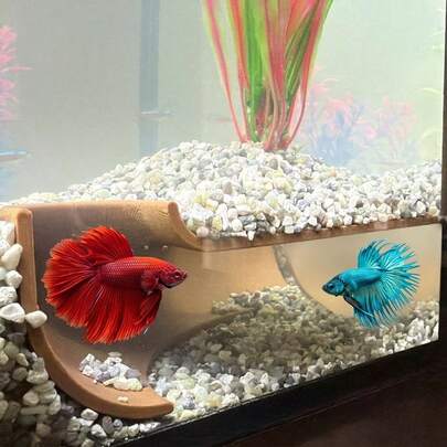 Aquarium Under Gravel Corner Tunnel Hideout Cave, Multi-Entrance Fish Shelter For Betta, Shrimp & Small Fish, Corner Underground Substrate Tunnel Decor