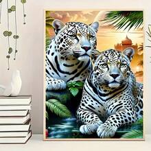 1 Stück [30*40cm/11,8*15,7 Zoll] 5D Acryl Diamant Malerei Set, Gepardenmuster, geeignet für erwachsene Anfänger DIY Mosaik Diamant Kunst, Vollbohrung Handarbeit DIY Diamant Malerei, geeignet für Wohnzimmer, Schlafzimmer, Büro Wanddekoration, Überraschungskunst Heimdekoration Geschenk für Familie und Freunde, ohne Rahmen - Kein Rahmen - Übersicht 2