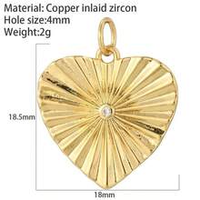 1个铜质时尚优雅迷你心形吊坠，DIY手链项链耳环首饰配件 - 彩色 - 查看 33