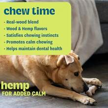 Dogwood Calming Dog Chew Toy Real-Wood Blend Moderate Chewers Medium 7.5" 2-Pack Natural And Hemp Flavors - 山茱萸舒緩精油 2 瓶裝 - 查看 3