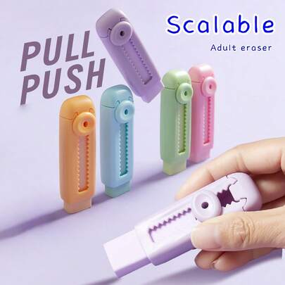 5 Colors Retractable Precise Erasers, Suitable For Adult Painting, Sketching, Design Draft Modification. Accurate Erasing Without Damaging Paper, Clean Without Residue, Multi-Color Options, Portable Storage, Highly Attractive, Designed For Illustrators, Designers, Sketching Enthusiasts, Daily Office, Learning Correction, Durable And Practical Stationery