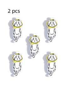 2pcs Double-Sided Zinc Alloy Painted 3D Cute Cat Pendant Charms, Bag Accessories - Cartoon Cat - View 12