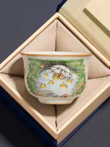 Ru Kiln Small Yellow Duck Round Ding Cup, Ceramic Teacup, High-End Exquisite Gongfu Tea Cup, Customized Tea Set, Water Cup - Multicolor - View 7
