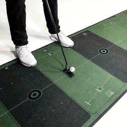 Golf Putting Training Mat, Aim And Speed Control Training, Multi-Angle Precise Putting Practice, Marked Putting Green Mat, One-Key Calibration Of Putting Distance/Direction, Accurate Practice, Realistic Putting Experience And Improved Swing Accuracy - Indoor/Putting Green Practice Mat, Suitable For All Skill Levels - Enjoy Putting Pleasure Without Leaving Home, Practice At Home/Office Without Interruption