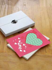 8pcs Valentine's Day Heart-Shaped Greeting Cards, Small Card Gifts, Holiday Cards, Envelopes, Minimalist Postcards, Gifts For Boyfriend, Holiday Gift Cards - Multicolor - View 5