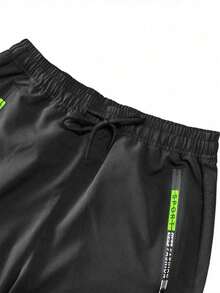 Flap Pocket Side Drawstring Waist Outdoor Pants - Black - View 10