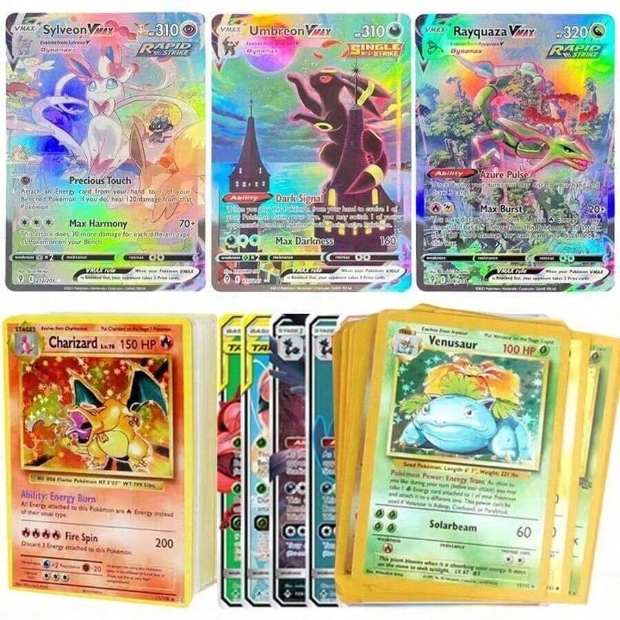 Exclusivo paquete de cartas Pokémon con estilos de arte únicos e ilustraciones detalladas, perfecto para intercambiar, coleccionar y armar un conjunto de cartas temático completo - Multicolor - Ver 1