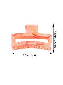 1个/8个装大号方形镂空发爪，12.7厘米大理石纹设计，时尚百搭发爪，适合女士发型及日常休闲佩戴 - 彩色 - 查看 6