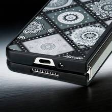 Bohemian PU Leather Hard Shell Foldable Phone Case Compatible With Samsung Galaxy Z Fold3/Z Fold4/Z Fold5/Z Fold6/Z Fold7 - Grey - View 4