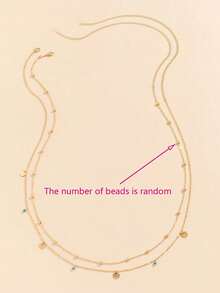 2PCS Summer Round Turquoise Waist Chain, Metal Bikini Multi-Layer Waist And Belly Chain, Women's Jewelry, Beach Bead Body Chain - Gold - View 4