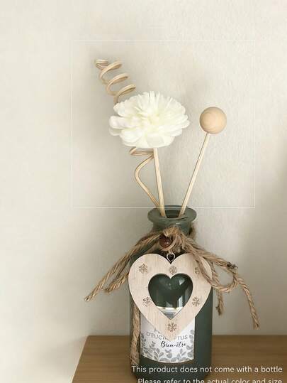 15/3Pcs,5Pcs/Set, Reed Diffuser Sticks Set, Rattan Reed Fragrance Diffuser And Flower Replacement Refill Rattan Sticks For Home Office Decor Primary Color,Home Aromatic Essential Oil Bottle Set - Hollow Transparent Essential Oil Diffuser With Floral Decoration