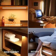 1pc Smart Sensor LED Cabinet Light, Magnetic USB Rechargeable, Suitable For Kitchen, Wardrobe, Stairs, Workbench, Corridor, Home Night Light, Dimmable Illumination - Cabinet Lights - View 8
