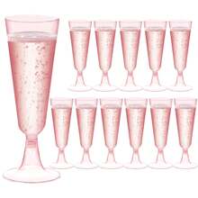 5/10个装 5盎司可重复使用塑料金色闪光香槟杯，婚礼杯，派对杯，饮料杯（香槟杯，塑料杯，生日杯） - 查看 21