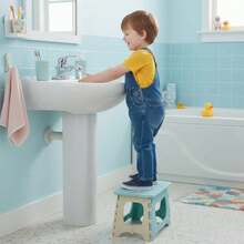 Banqueta Banco Plástico Dobrável Colorida Compacta Funcional - Azul bebê - Visão 7