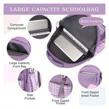 Capybara Cute Anti-Tumbling Backpack School Backpack Teen Backpack Laptop Backpack With Pom Pom Backpack Travel Backpack Casual, Back To School Gift Cute Cartoon Backpack - Lightweight With Adjustable Straps -Student Backpack Backpack School Bag,Back To School Supplies School Essentials Stationery Supplies Backpack - Multicolor - View 8