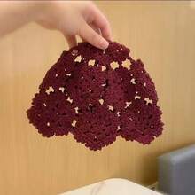 女士手工镂空钩针编织帽，复古透气针织帽 - A - 查看 8