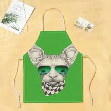 1pc Denim Pattern Apron, Creative Funny Fashion Printed Apron, Home Cleaning Apron, Easy Clean Kitchen Cooking Apron, Creative Home Apron - Multicolor - View 14