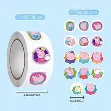 1 rollo de 500 piezas de pegatinas decorativas con diseños de dibujos animados creativos, pegatinas de sellado lindas adecuadas para fundas de teléfono, sobres, archivos - Multicolor - Ver 9