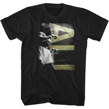 In A Boxing Stance With Ali In Gold Letters Black Adult T-Shirt - 黑色 - 查看 1