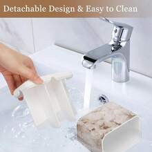 Toothbrush Holders For Bathrooms, Kids Electric Toothbrush And Toothpaste Holder, Toothbrush Caddy Organizer, 4 Slots Tooth Brushing Stand For Bathroom Organizer Countertop (White Marble) - 白色大理石紋理 - 查看 3