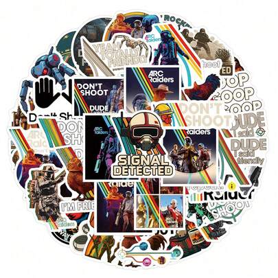 55pcs Arc Retro Aesthetics Fantasy Sun Ins Y2K Downtown Aesthetic Stickers Gifts Humorous And Funny Stickers 80S 90s Anime Stickers For Scrapbook Supplies Envelope, Water Bottle, Computer, Laptop, Phone, Luggage, Notebook, Fridge,Festival Party,Christmas Decoration New Year Winter