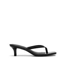 Women Kitten Heel Thong Heeled Sandals Fashion Open Toe Slip On Summer Sandals For Daily And Party Wedding Wearing - màu đen - Xem 7