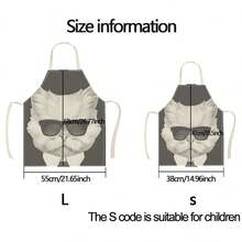 1pc Cool Cat Pattern Apron, Creative Funny Fashion Printed Apron, Home Cleaning Apron, Easy Clean Kitchen Cooking Apron, Creative Home Apron - Multicolor - View 5