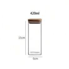 Hũ thủy tinh vuông nhỏ sang trọng đựng gia vị lưu trữ nhà bếp Hũ đựng gia vị kín khí Hũ đựng gia vị borosilicate cao cấp - Hũ gỗ keo vuông nắp kín - Xem 18