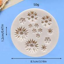 1 pieza Molde de silicona en forma de mini girasol, molde de resina DIY en forma de margarita - Blanco - Ver 2
