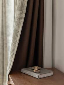 1pc Blackout Thermal Curtain Fabric - 99% UV-Resistant Polyester, Rod Pocket Hanging, Non-Bleachable Plain Weave, Bedroom Art Theme, Coated Blackout Thermal, Noise-Reducing - Ideal For Bedroom, Farmhouse And School Deep Sleep (280g Fabric Weight) - Multicolor - View 2