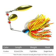 Mồi câu cá HENGJIA 1 cái 17g Đầu Buzzbait Kim loại cứng đính kim sa Mồi câu cá Wobbler Chìm Mồi câu cá Spinnerbait Lưỡi câu - Nhiều màu - Xem 2