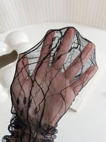 1 Pair Women's Thin Mid-Calf Transparent Mesh Lace Socks, New Fashionable Breathable Design For Spring/Summer - Multicolor - View 7