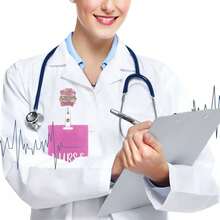 Nurse Badge Reel, Retractable ID Card Holder With Alligator Clip, Acrylic Badge Holder, Demure Funny Design (Demure-1) - Multicolor - View 5