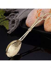 1个优质欧式金属沙拉夹，优雅派对自助沙拉夹，蛋糕摆盘生日派对餐具夹，多功能，适用于厨房、餐厅、酒店，礼盒包装 - 銀色 - 查看 2