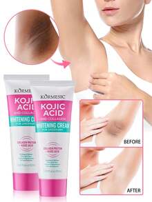 SADOER 3/1件装 KORMESIC 腋下美白霜 - 美白霜 - 适用于私密部位、大腿内侧、腋下、手肘、膝盖、比基尼区域、腋下和私密部位。美白肌肤并滋润膝盖。先进配方，即刻美白，价格实惠的身体乳，美白保湿，腋下美白霜，蕴含植物提取物和胶原蛋白。 - 維生素 C - 查看 3