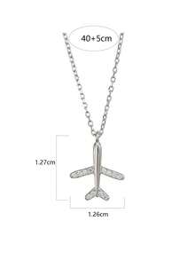 1件S925纯银飞机造型吊坠项链，适合儿童佩戴，低过敏性，飞机俱乐部及立方氧化锆项链，适合作为女孩周年纪念派对生日礼物 - 飛機 - 查看 7