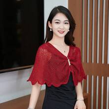 针织短款外套防晒披肩 女士夏季春季防晒斗篷蕾丝薄外套 - 多色 - 查看 12