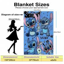 Disney 卡通主题印花法兰绒毯 - 柔软舒适，适合旅行、露营、沙发、床上用品 - 现代简约卡通印花，四季皆宜的舒适床上用品，用途广泛 - 多色 - 查看 14