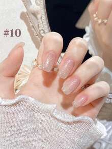 2026新款12毫升容量情人节礼物夏季梦幻美人鱼超细春季闪粉水钻云锦碎钻超细闪粉凝胶超闪亮梦幻糖果冰透明闪粉凝胶指甲油，季节星光闪粉磁性持久美白美甲 - 彩色 - 查看 7