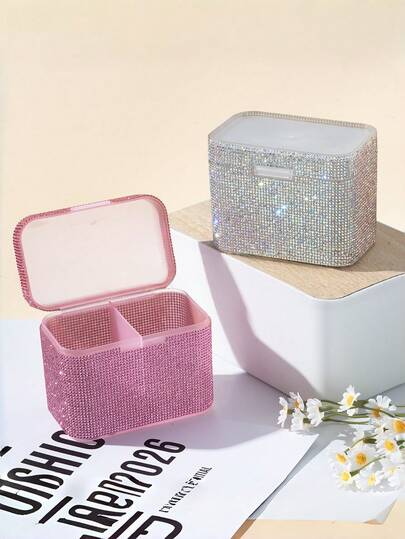 1pc Glitter Nail Decoration Wet Wipe Storage Box & Rhinestone Organizer Box - Large Capacity Dust-Proof & Anti-Oxidation Storage Box Suitable For Nail Art Decorations, Shines Under Sunlight, Recommended By Professional Nail Artists, Suitable For Music Festivals And Weddings