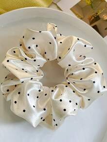 1pc French Satin Polka Dot Scrunchie - Retro Soft Elastic Hair Tie, Bun Holder Hair Rope Ponytail Holders Scrunchy Hair Ties Beauty Home Hair Accessories - Multicolor - View 6