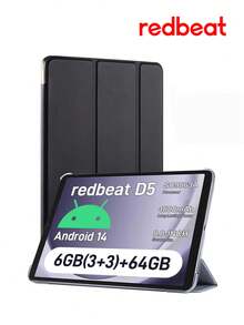 Redbeat C1 8-Inch HD+ Tablet - For Android 14, Quad-Core Processor, 6GB RAM (3+3), 64GB Storage, Expandable To 1TB, Dual Cameras, Lightweight Design, Face Unlock, Supports Wireless Keyboard And Mouse, Suitable For Work, Study And Entertainment - Gun Gray - View 2