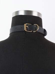 1 chiếc vòng cổ choker bằng da PU kiểu retro, phong cách Gothic Punk, phụ kiện cổ thiết kế tối giản, trang sức cổ thời trang dành cho nữ. - màu đen - Xem 5