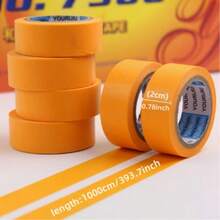 18 Rolls 2cm X 10m Orange High Adhesive Masking Tape, No Residue Heat Resistant, Extra Wide Tear Resistant, Suitable For Auto Painting/DIY Decor/Electronics Protection/Home Renovation, Precision Masking Tape - Single Piece - View 6
