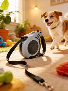 5M Durable Retractable Dog Leash, Dual Button Control And One-Click Brake Lock, Ergonomic Comfortable Handle, Battery-Free Operation, Suitable For Medium To Large Dog Breeds - Grey - View 6